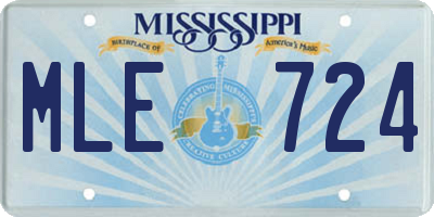 MS license plate MLE724