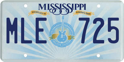 MS license plate MLE725
