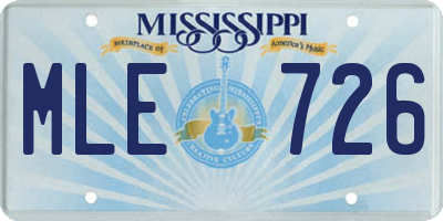 MS license plate MLE726