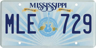MS license plate MLE729