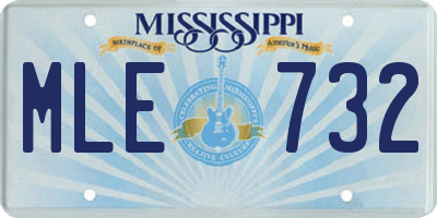 MS license plate MLE732