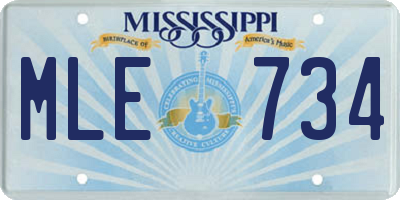 MS license plate MLE734
