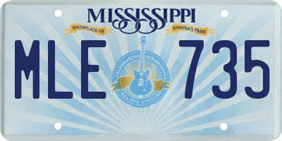 MS license plate MLE735