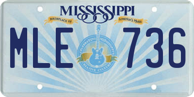 MS license plate MLE736