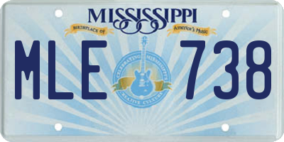 MS license plate MLE738