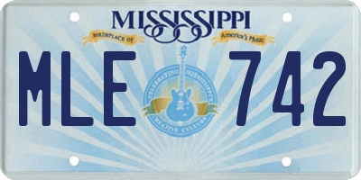 MS license plate MLE742