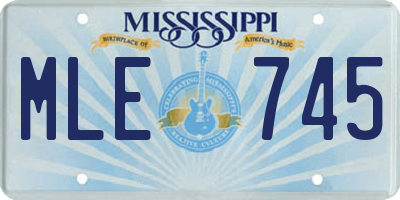 MS license plate MLE745
