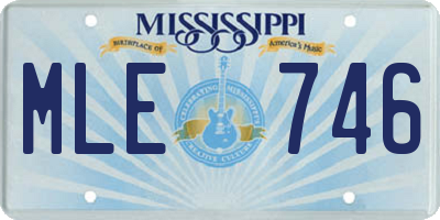 MS license plate MLE746