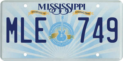 MS license plate MLE749