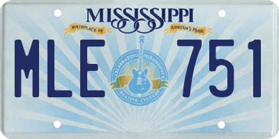 MS license plate MLE751