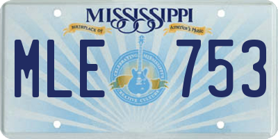 MS license plate MLE753