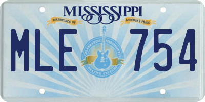MS license plate MLE754