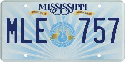 MS license plate MLE757