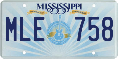 MS license plate MLE758