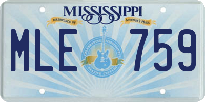 MS license plate MLE759