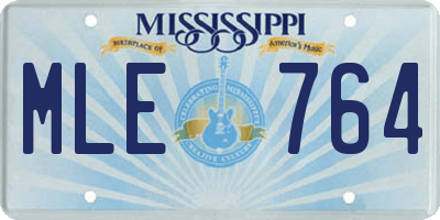 MS license plate MLE764