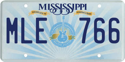 MS license plate MLE766