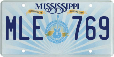 MS license plate MLE769