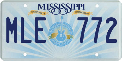 MS license plate MLE772