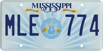 MS license plate MLE774