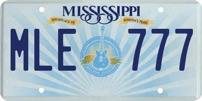 MS license plate MLE777