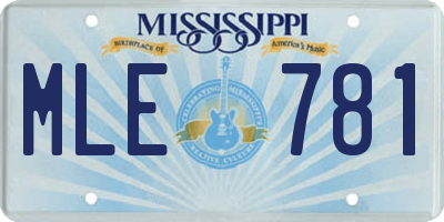 MS license plate MLE781