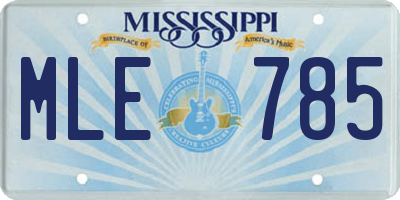 MS license plate MLE785