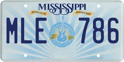 MS license plate MLE786