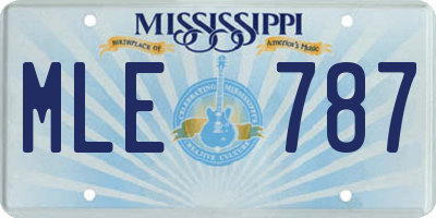 MS license plate MLE787