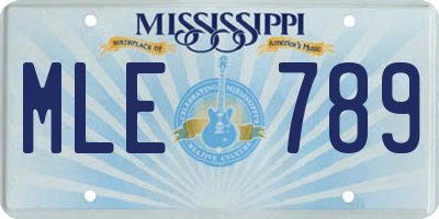 MS license plate MLE789