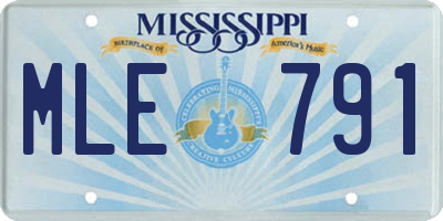 MS license plate MLE791