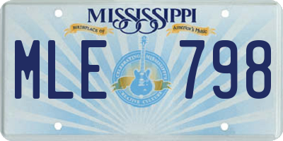 MS license plate MLE798