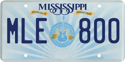 MS license plate MLE800