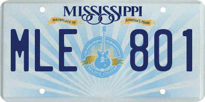 MS license plate MLE801