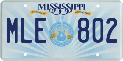 MS license plate MLE802