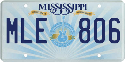 MS license plate MLE806