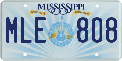 MS license plate MLE808