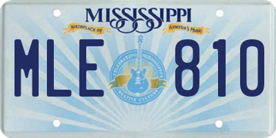 MS license plate MLE810