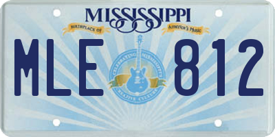 MS license plate MLE812