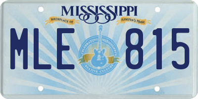 MS license plate MLE815