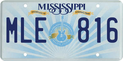 MS license plate MLE816