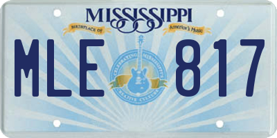 MS license plate MLE817