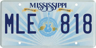 MS license plate MLE818