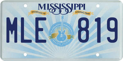 MS license plate MLE819
