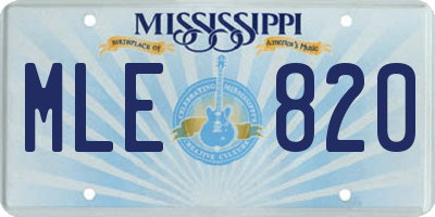 MS license plate MLE820