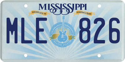 MS license plate MLE826
