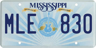 MS license plate MLE830