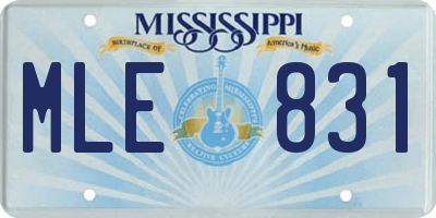 MS license plate MLE831