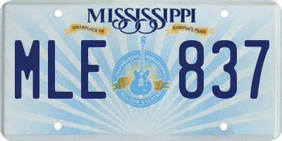 MS license plate MLE837