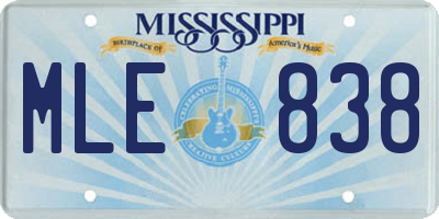 MS license plate MLE838